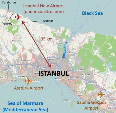 نقشه فرودگاه جدید استانبول